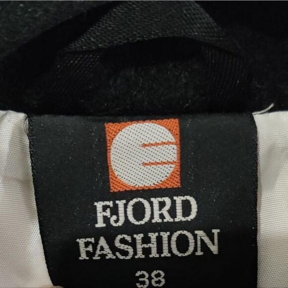 Vintage Fjord Norway AS Evebososs Wool Elegant Cream Black Cape Fringe Sz 38/SM - Picture 7 of 9